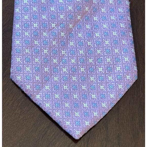 Surmesur Pink Blue 100% Polyester Men’s Neck Tie Made In China - Picture 1 of 9